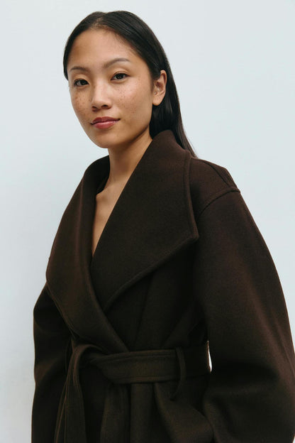 Alma Manteau Mi-Long – Marron
