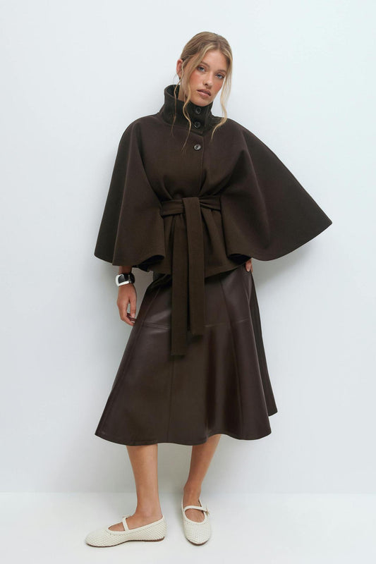 Capella Manteau Cape Court – Marron