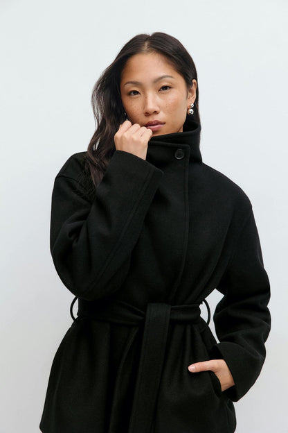 Alma Manteau Mi-Long – Noir