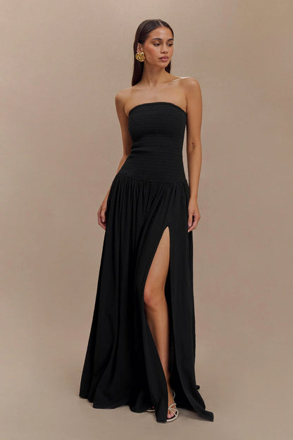 Anora Robe Longue - Noir Velours