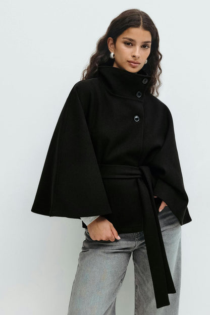 Capella Manteau Cape Court – Noir