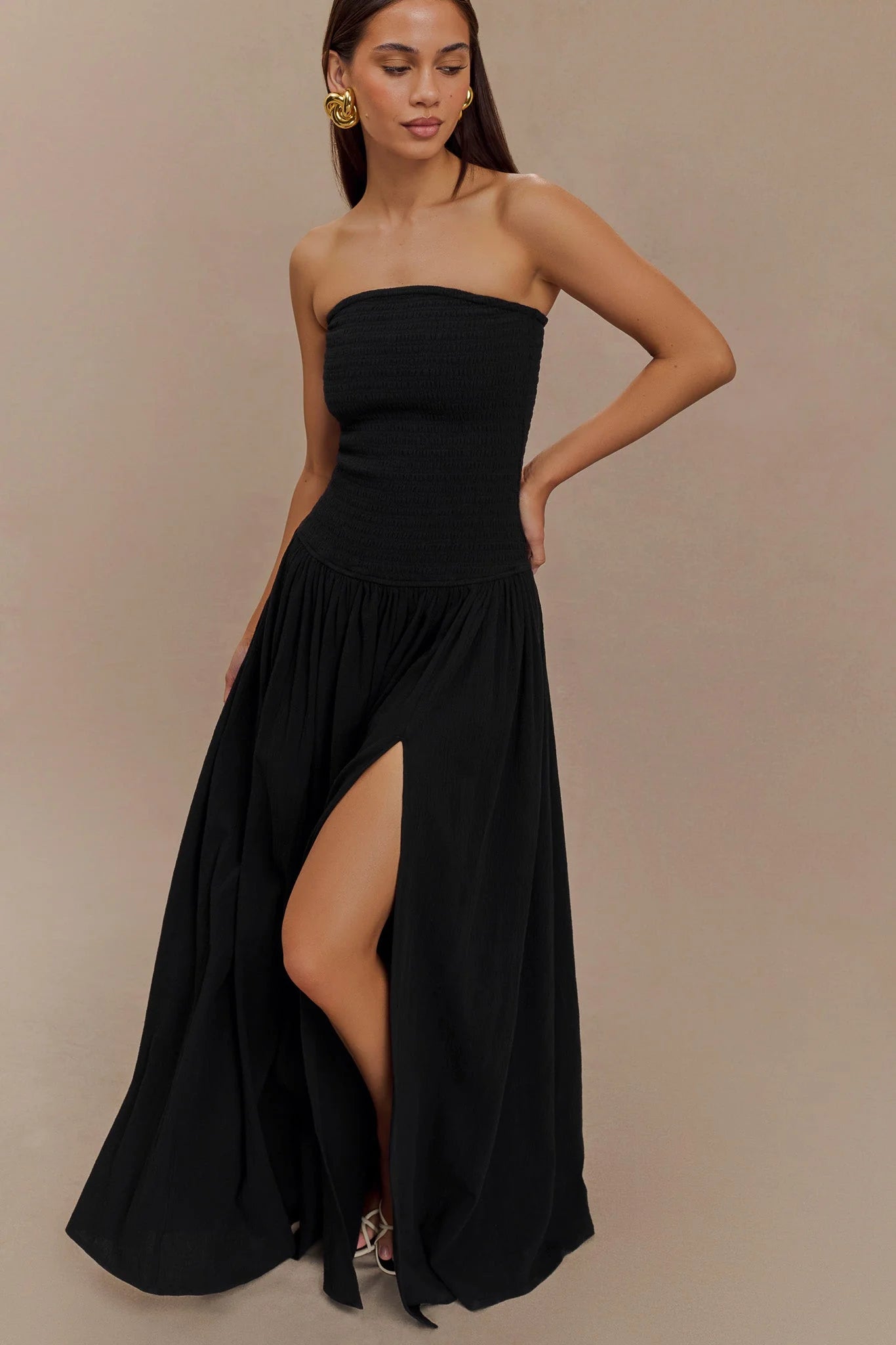Anora Robe Longue - Noir Velours