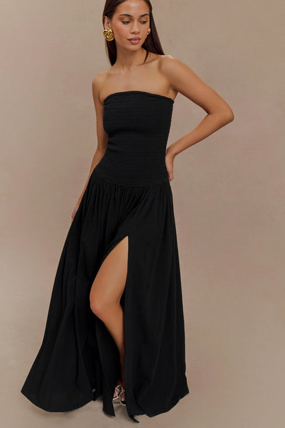 Anora Robe Longue - Noir Velours