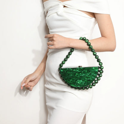 Letode Half-Moon Bag – Marbled Green