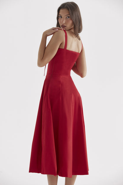 Florence – Robe mi-longue bustier fleurie