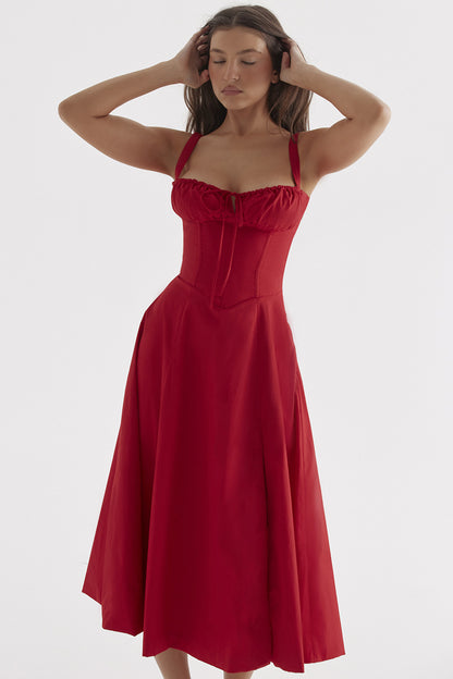 Florence – Robe mi-longue bustier fleurie