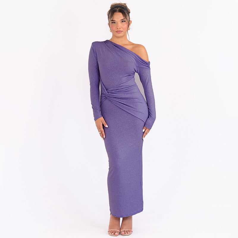 Brittany Midi Dress - Purple Sequins