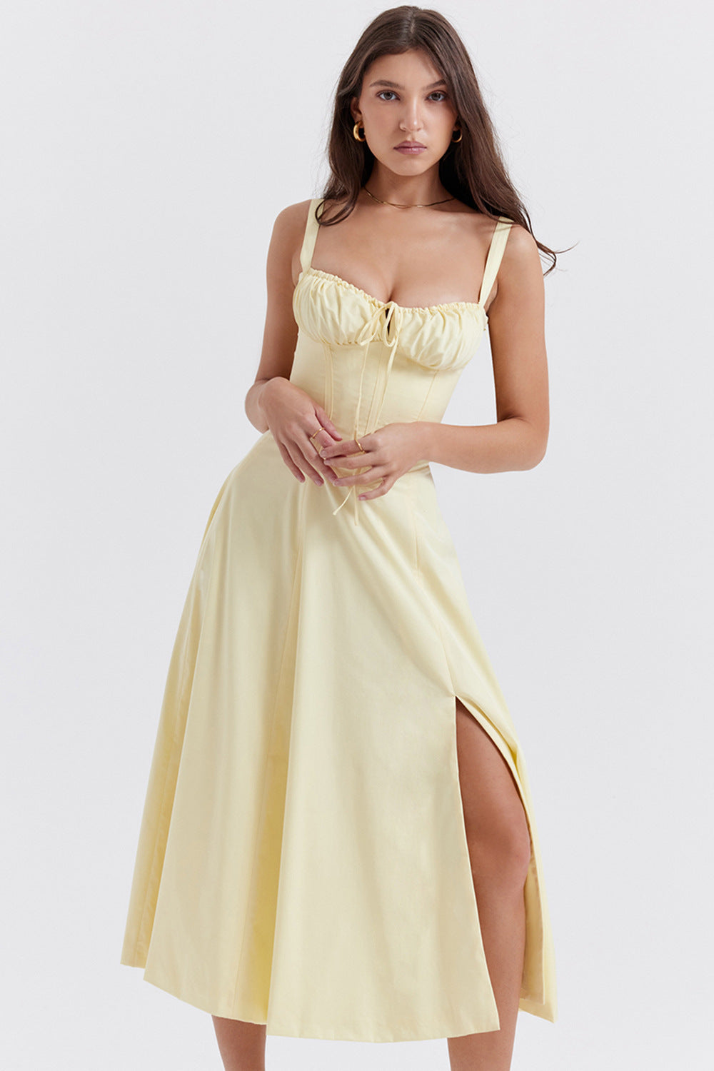 Florence – Robe mi-longue bustier fleurie