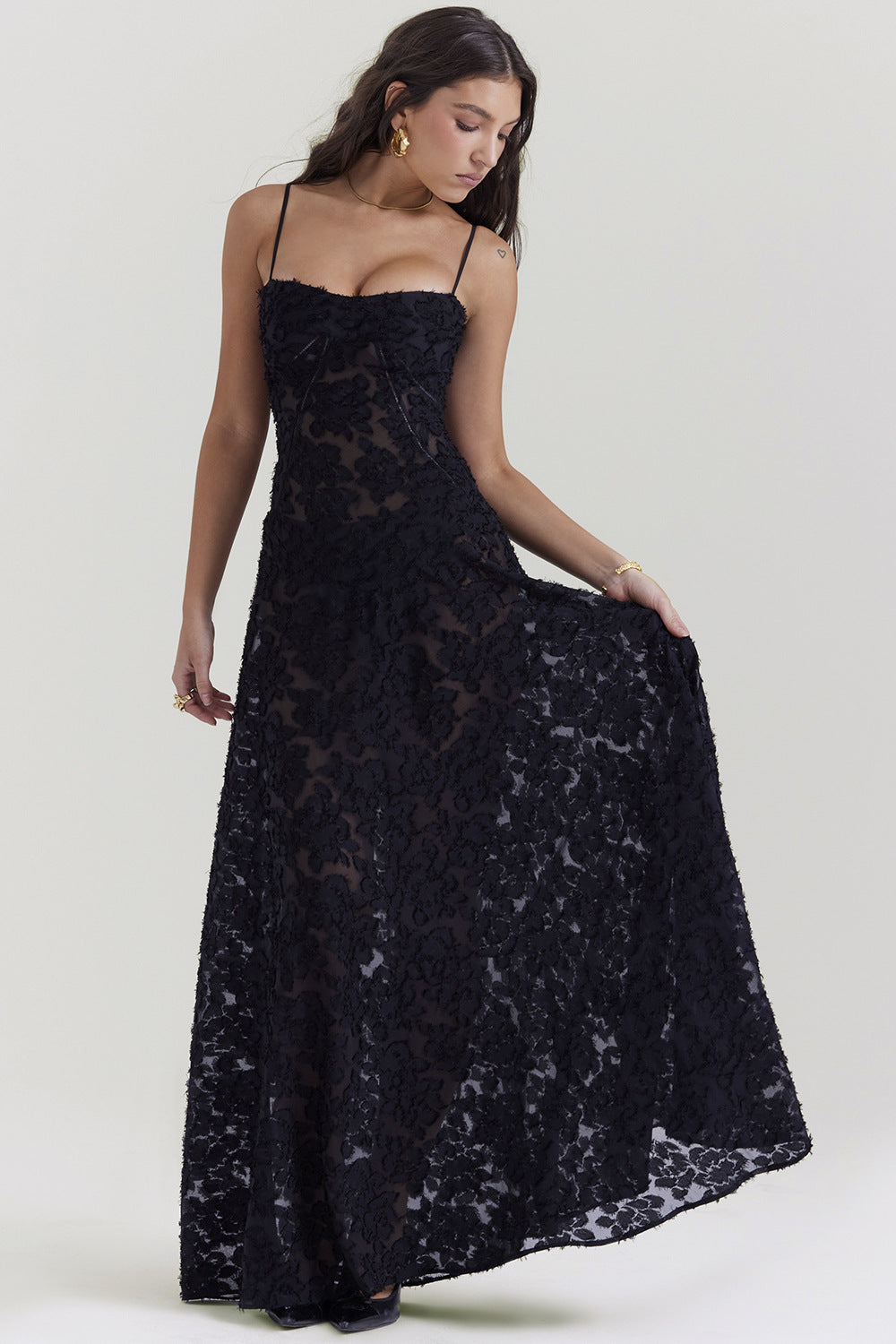 Melanie Long Dress - Black