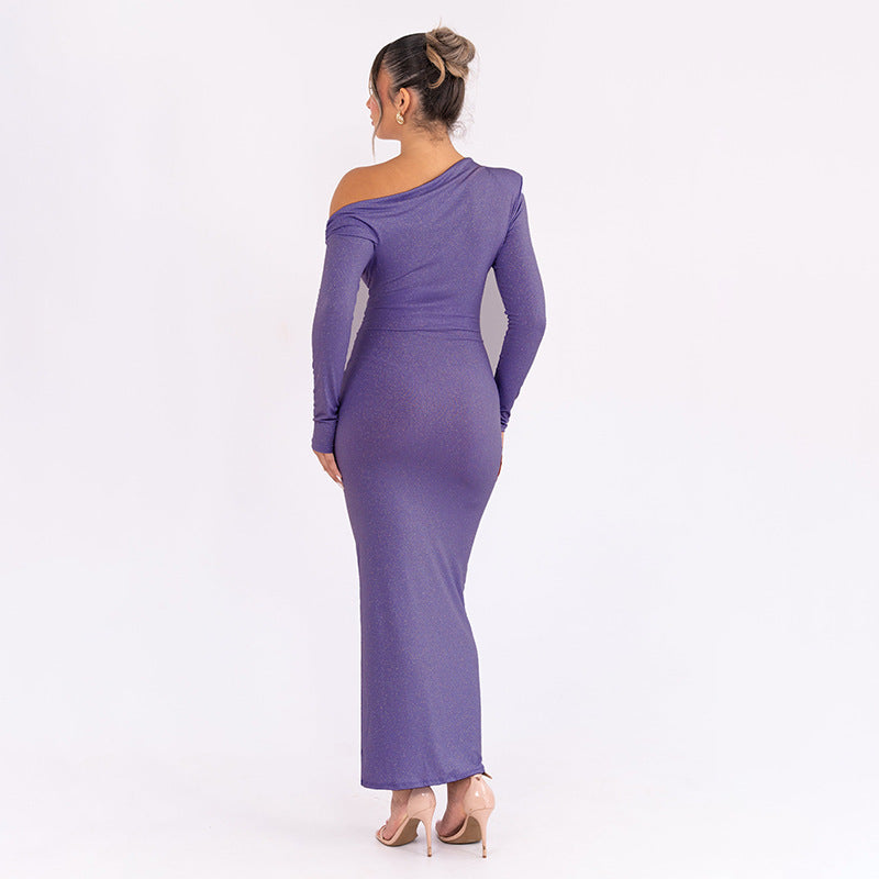 Brittany Midi Dress - Purple Sequins