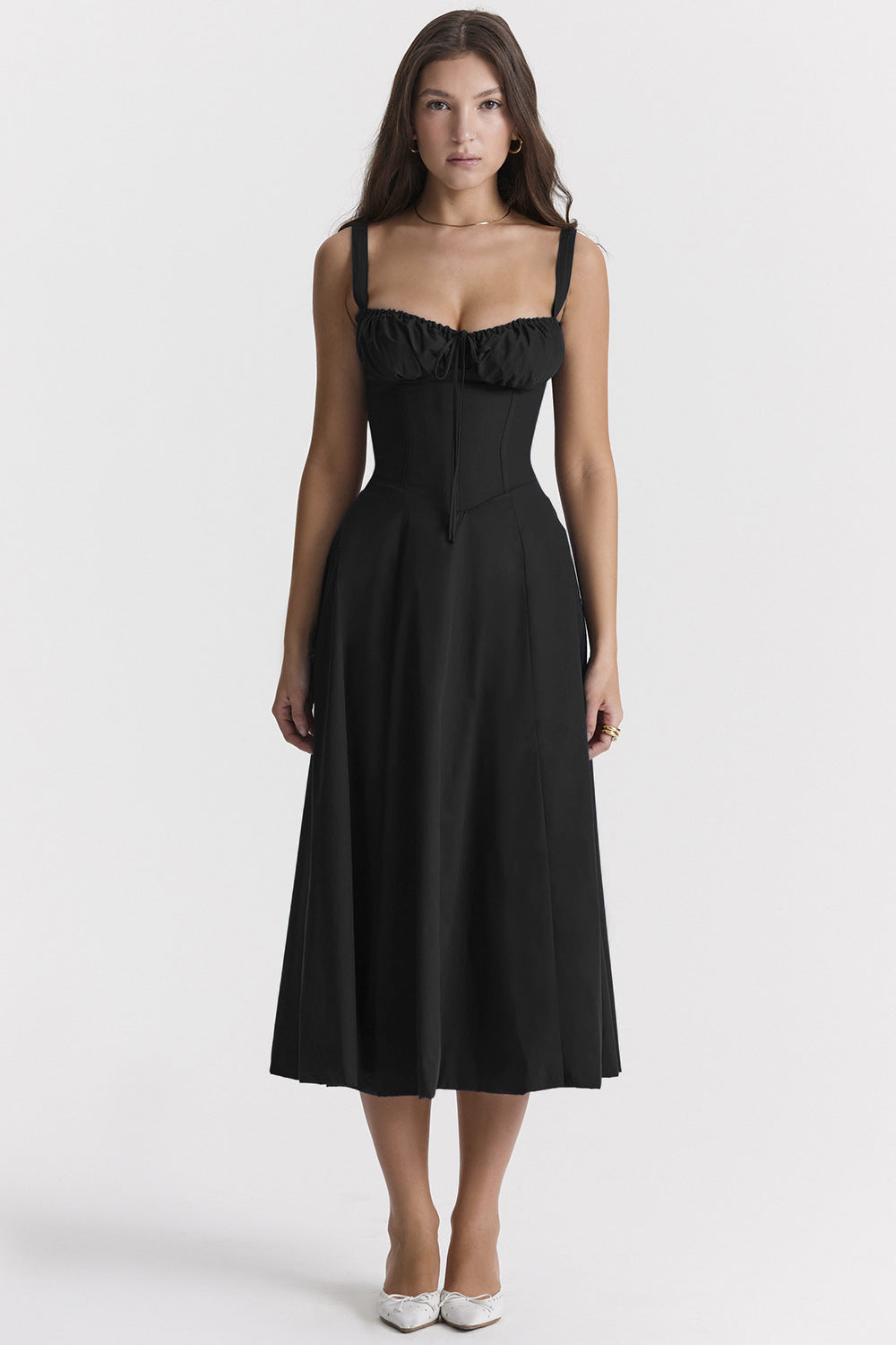 Florence – Robe mi-longue bustier fleurie