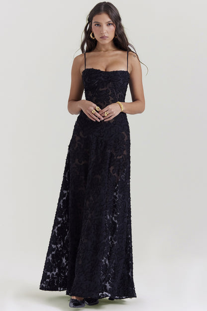 Melanie Long Dress - Black