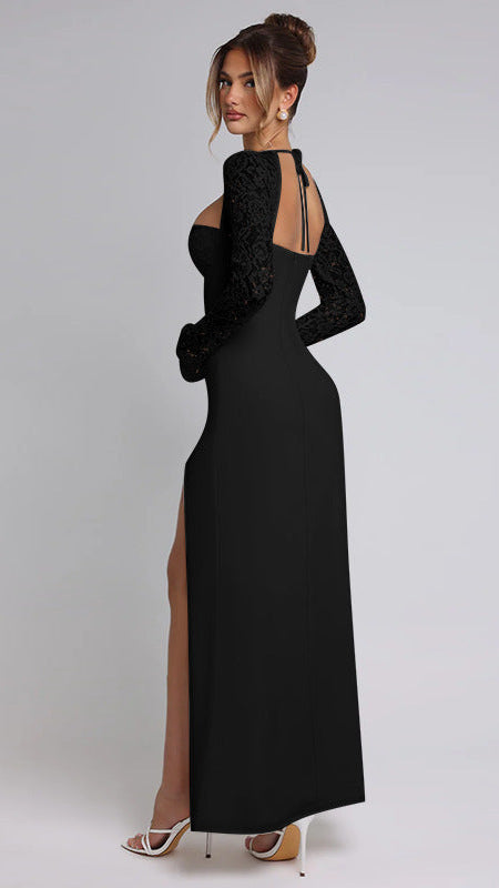 Aria Long Dress – Black