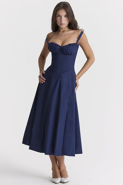 Florence – Robe mi-longue bustier fleurie