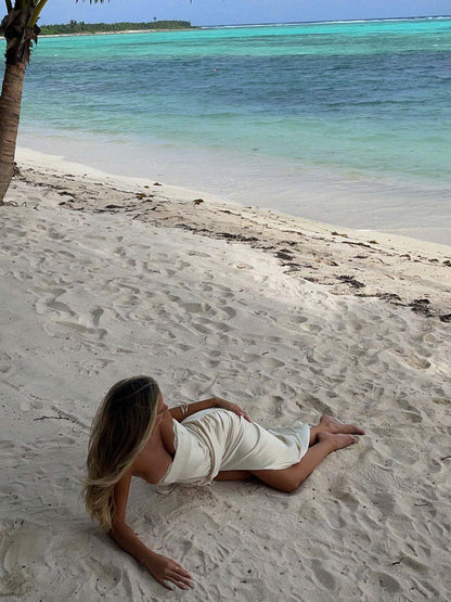 Calista Robe Longue - Ivoire Nacré