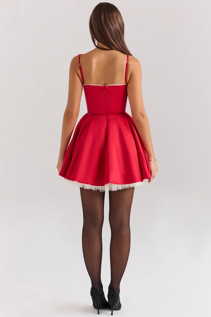 Eléora Robe Courte - Rouge Coquelicot