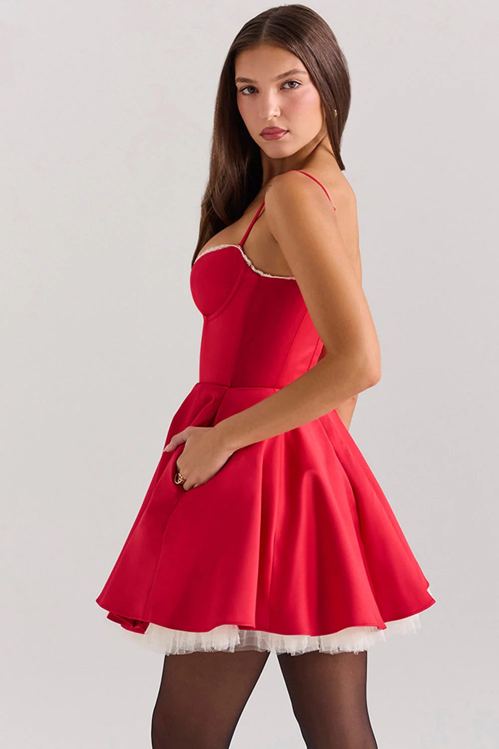 Eléora Robe Courte - Rouge Coquelicot