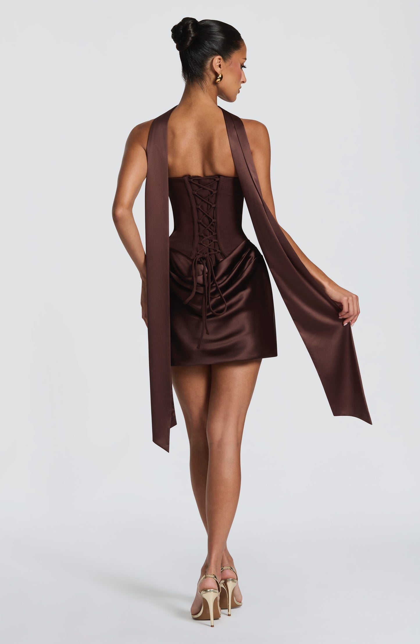 Maggie - Short Dress - Plum Brown