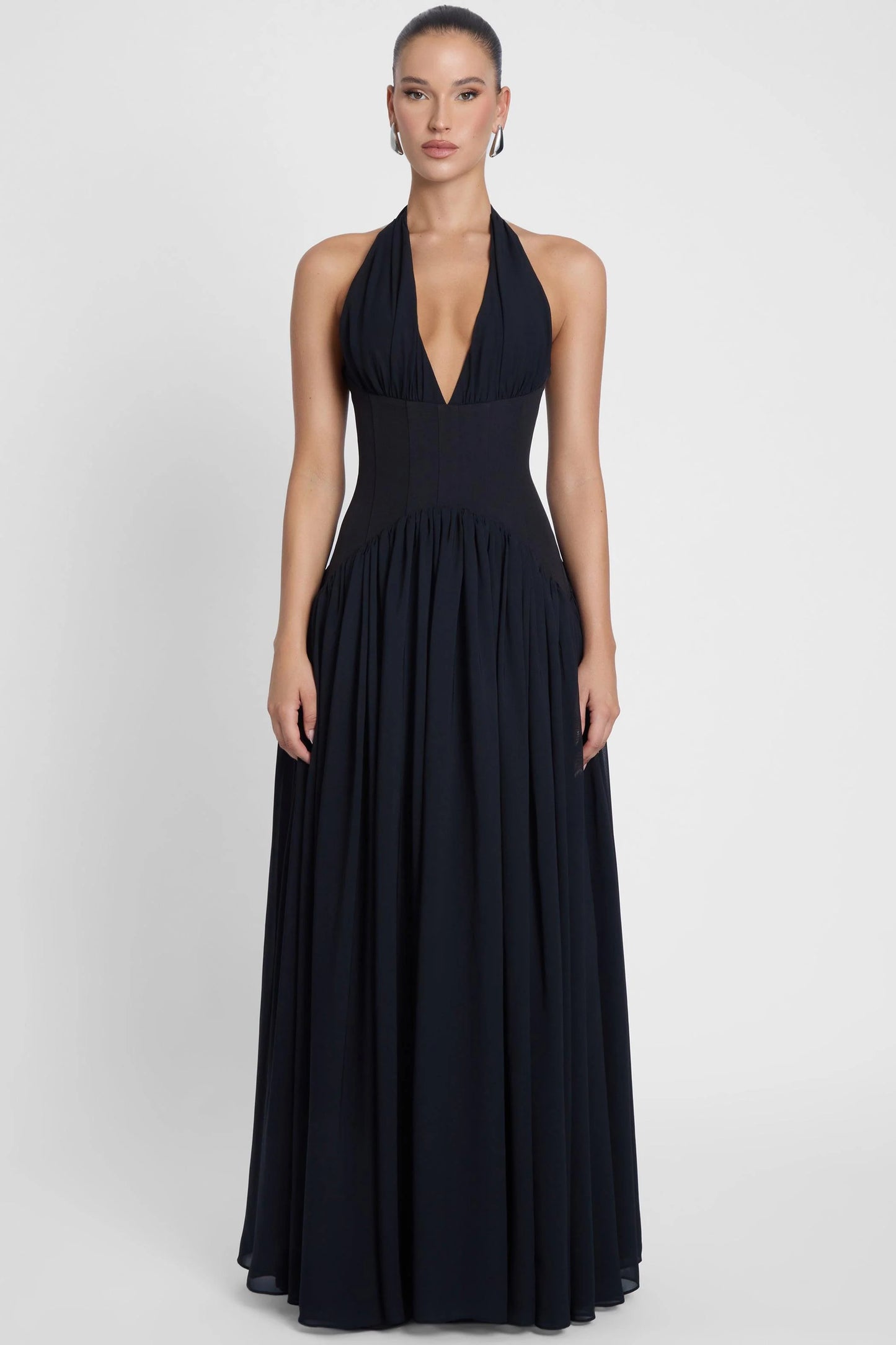 Salomé Long Dress — Ink Black