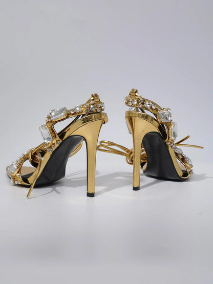 Tacones de cristal Tempest – Dorado