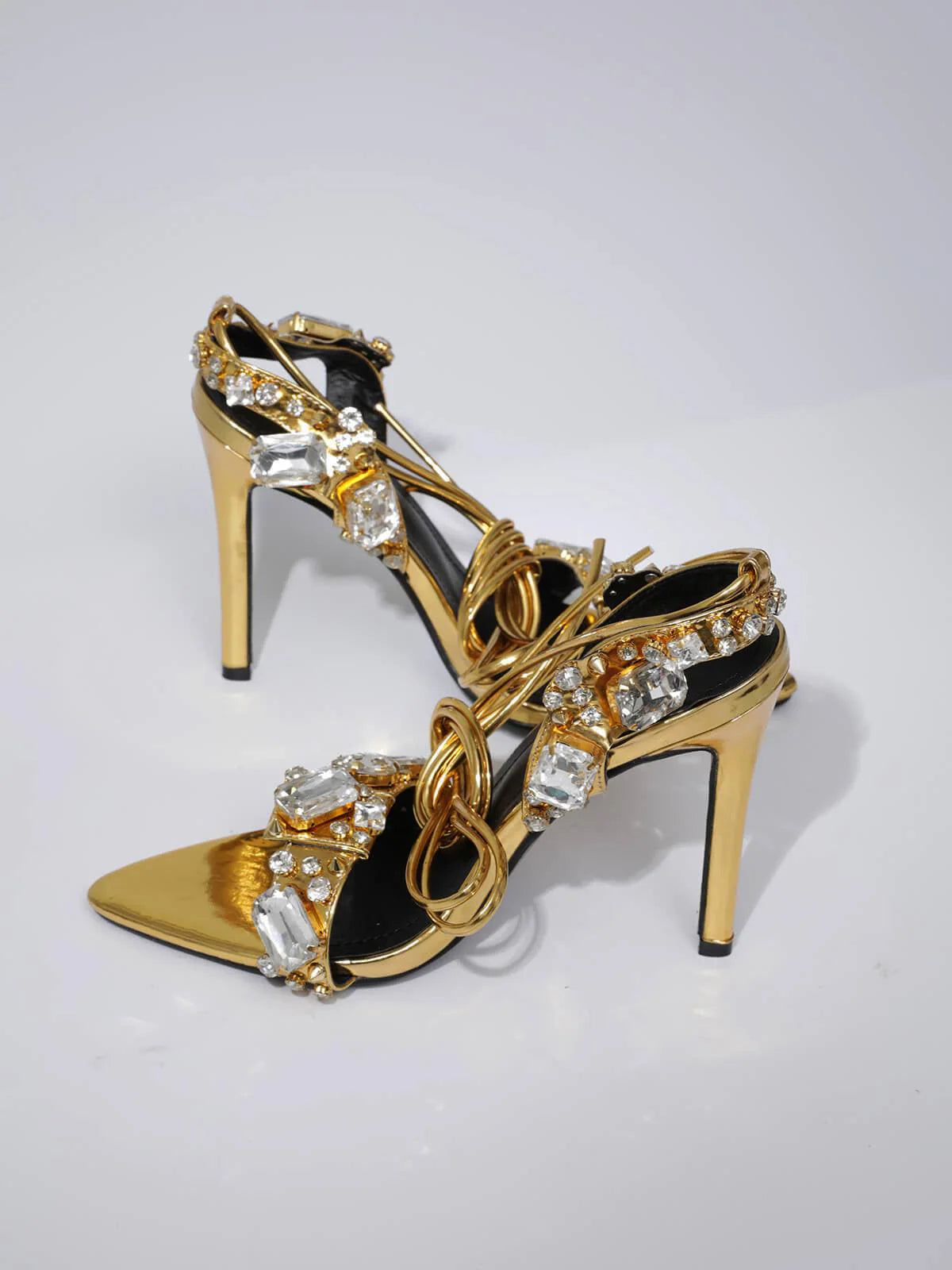 Tacones de cristal Tempest – Dorado