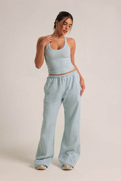 Rounded Plunge Débardeur - Bleu