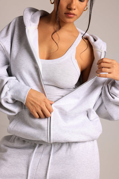 Rounded Plunge Débardeur - Gris Clair