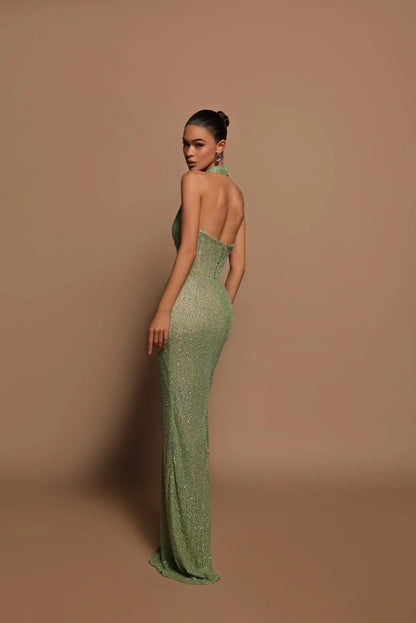 Isaline Robe Longue - Vert Écume