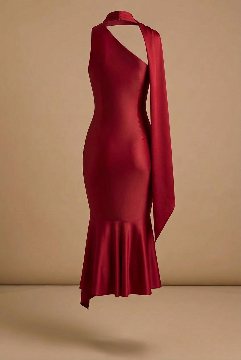 Sirena Robe Mi-Longue - Rouge Rubis