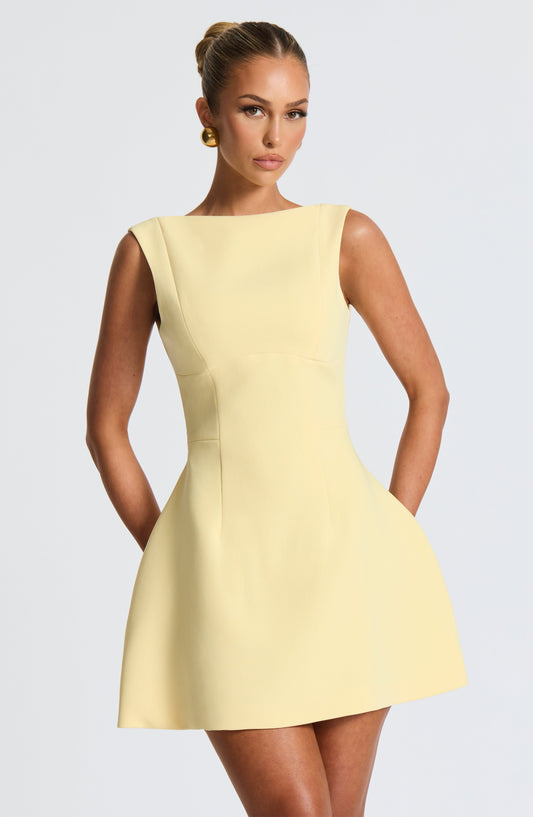 Alana Short Dress - Lemon
