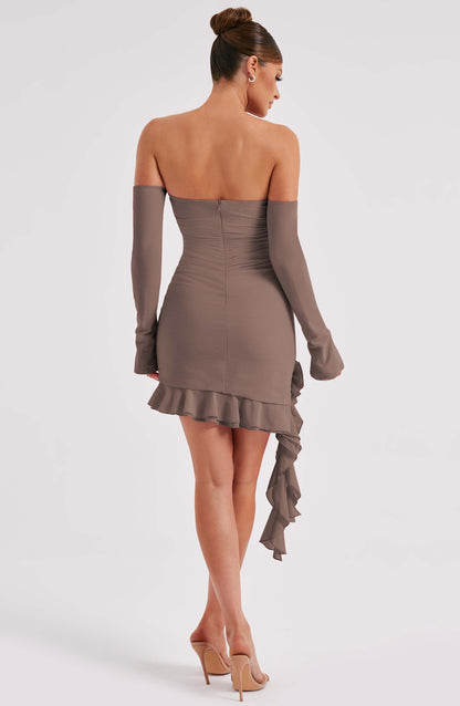 Robe courte Alix - Chocolat