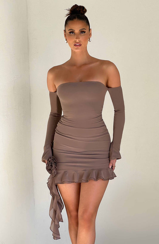 Robe courte Alix - Chocolat