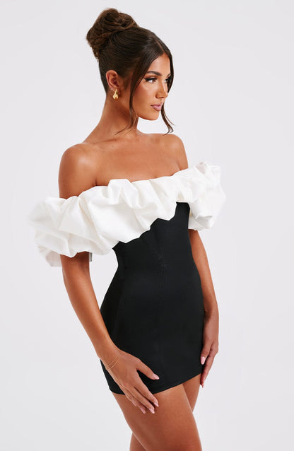 Robe courte Allie - Noir/Blanc