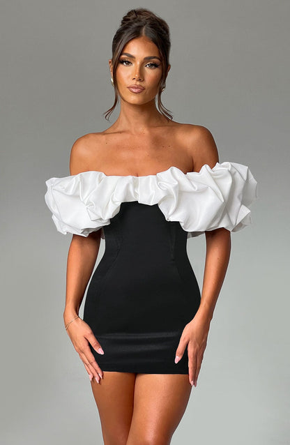 Robe courte Allie - Noir/Blanc