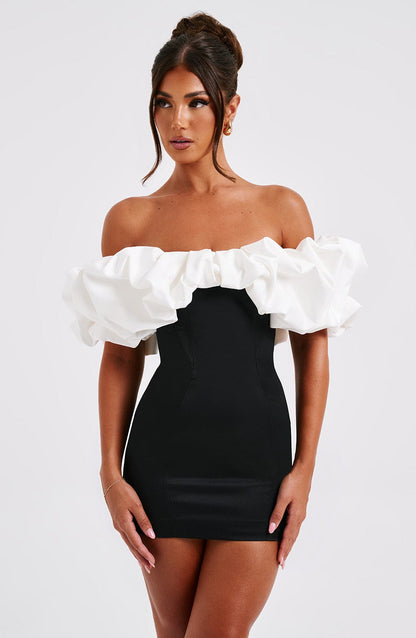 Robe courte Allie - Noir/Blanc