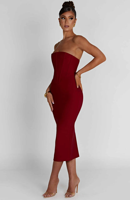 Robe mi-longue Amore - Rouge