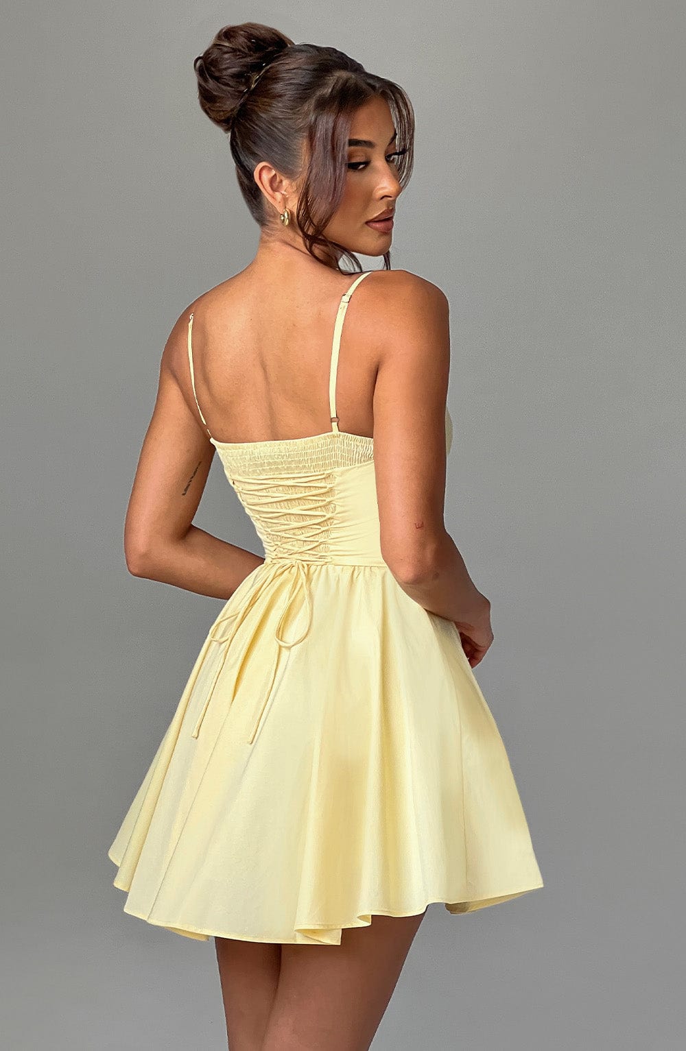 Robe courte Analeigh - Citron