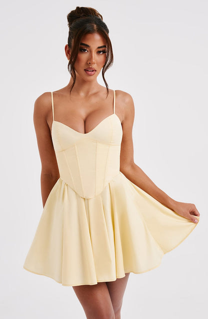 Robe courte Analeigh - Citron