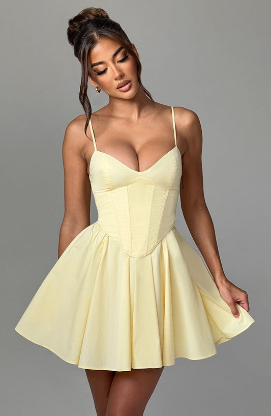 Robe courte Analeigh - Citron