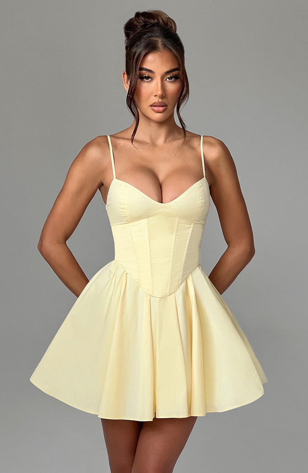 Robe courte Analeigh - Citron