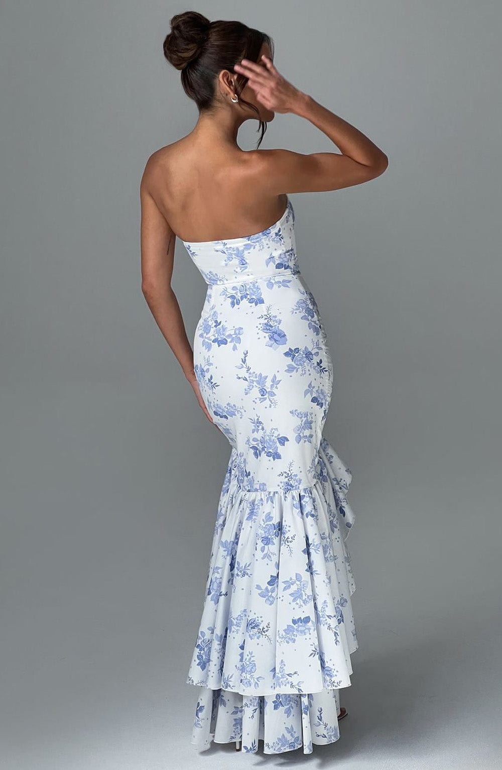 Robe longue Angelina - Imprimé floral bleu