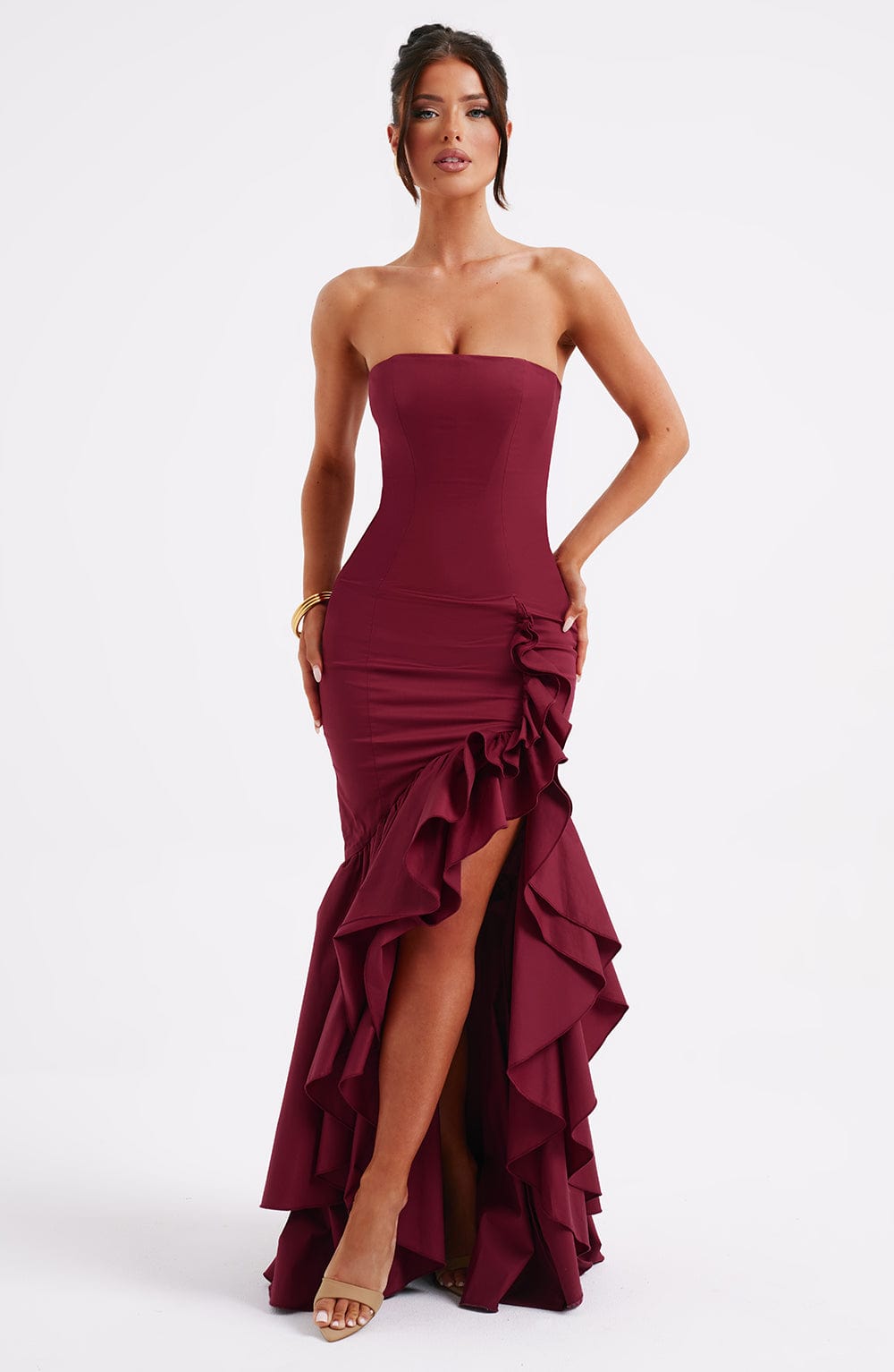 Robe longue Angelina - Bordeaux