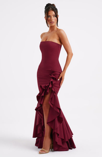 Robe longue Angelina - Bordeaux