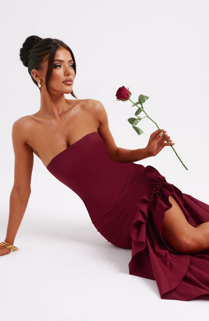 Robe longue Angelina - Bordeaux