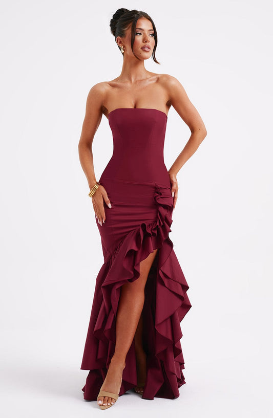 Robe longue Angelina - Bordeaux