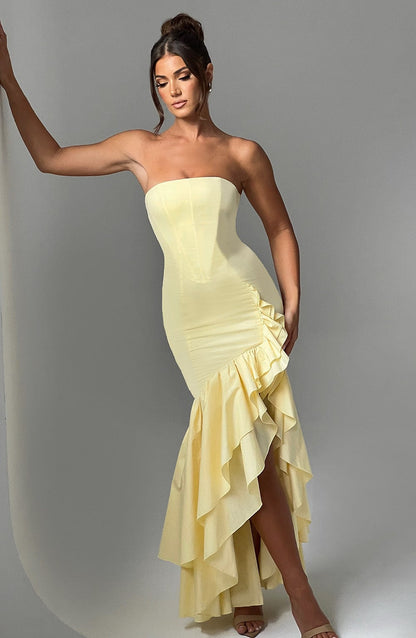 Robe longue Angelina - Citron