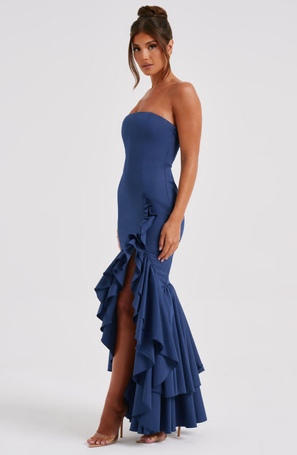 Robe longue Angelina - Bleu marine