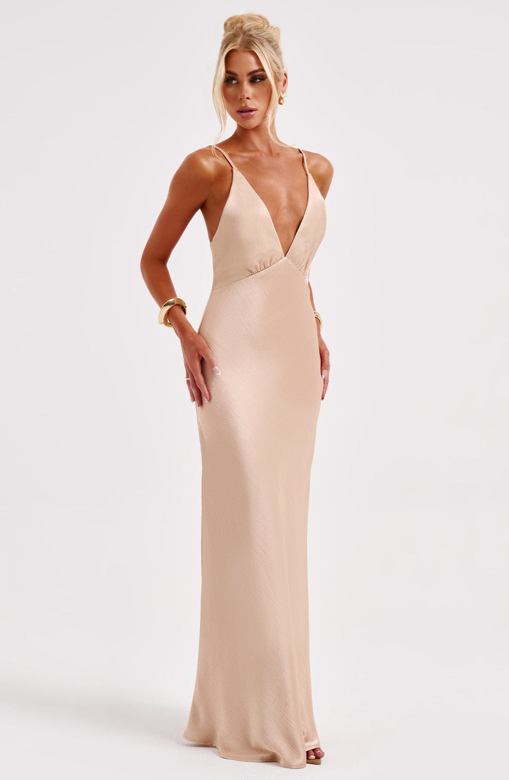 Robe longue Anja - Champagne