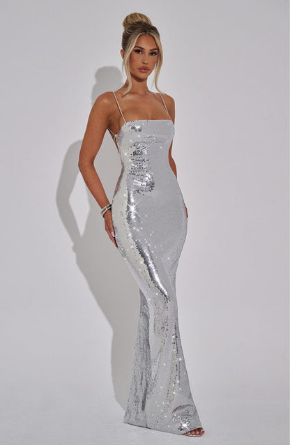 Atari Maxi Dress - Silver