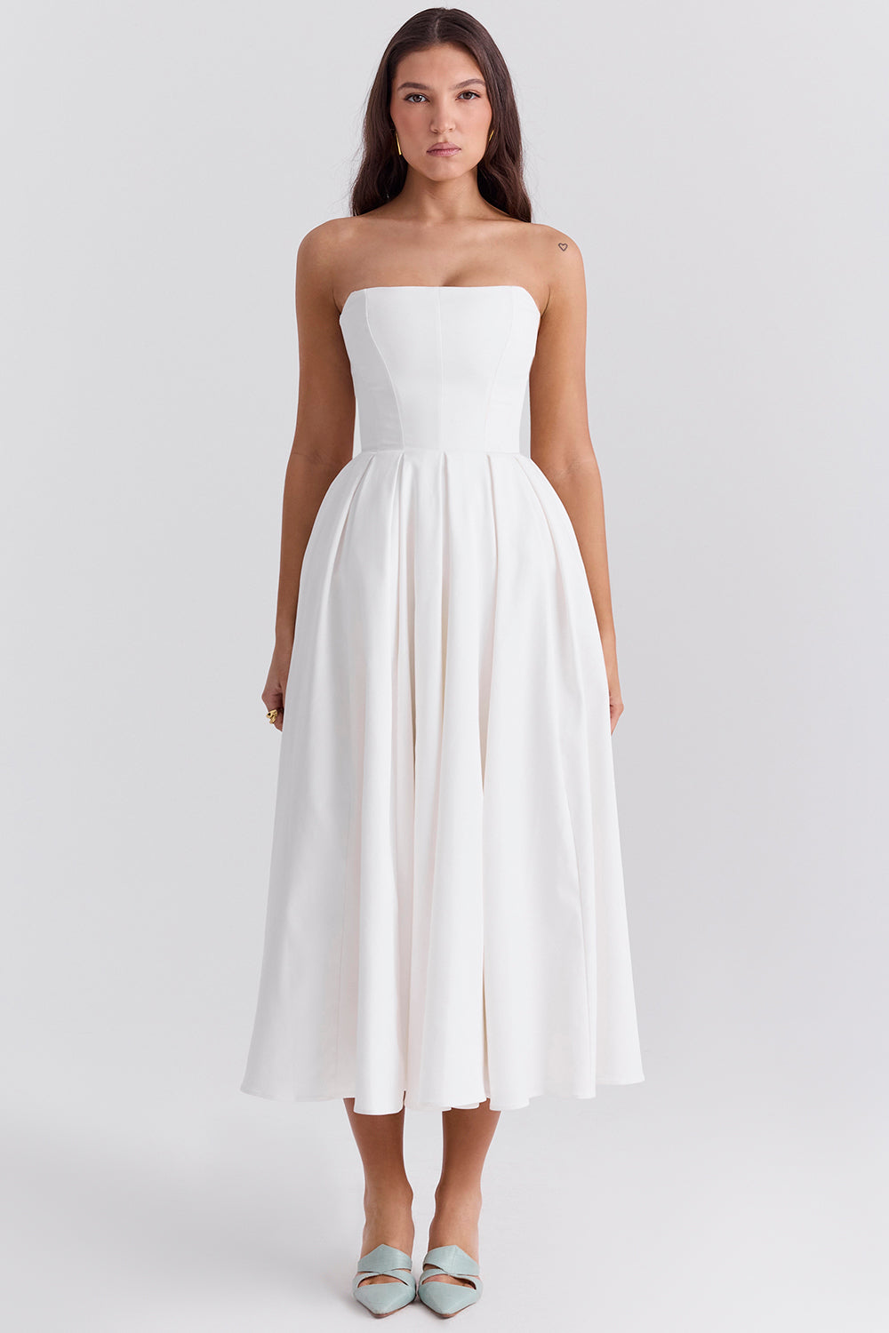 Capucine Robe Mi-Longue Blanc